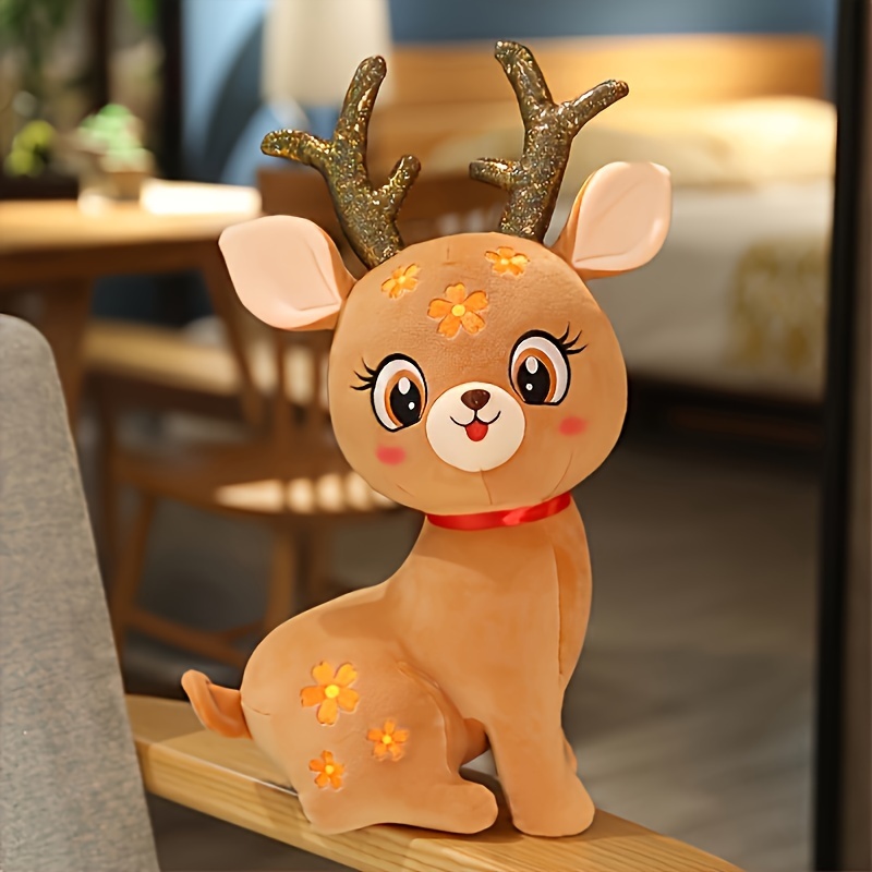 Lovely Animal Doll Plush shops Sitting Deer Stuffed Toy