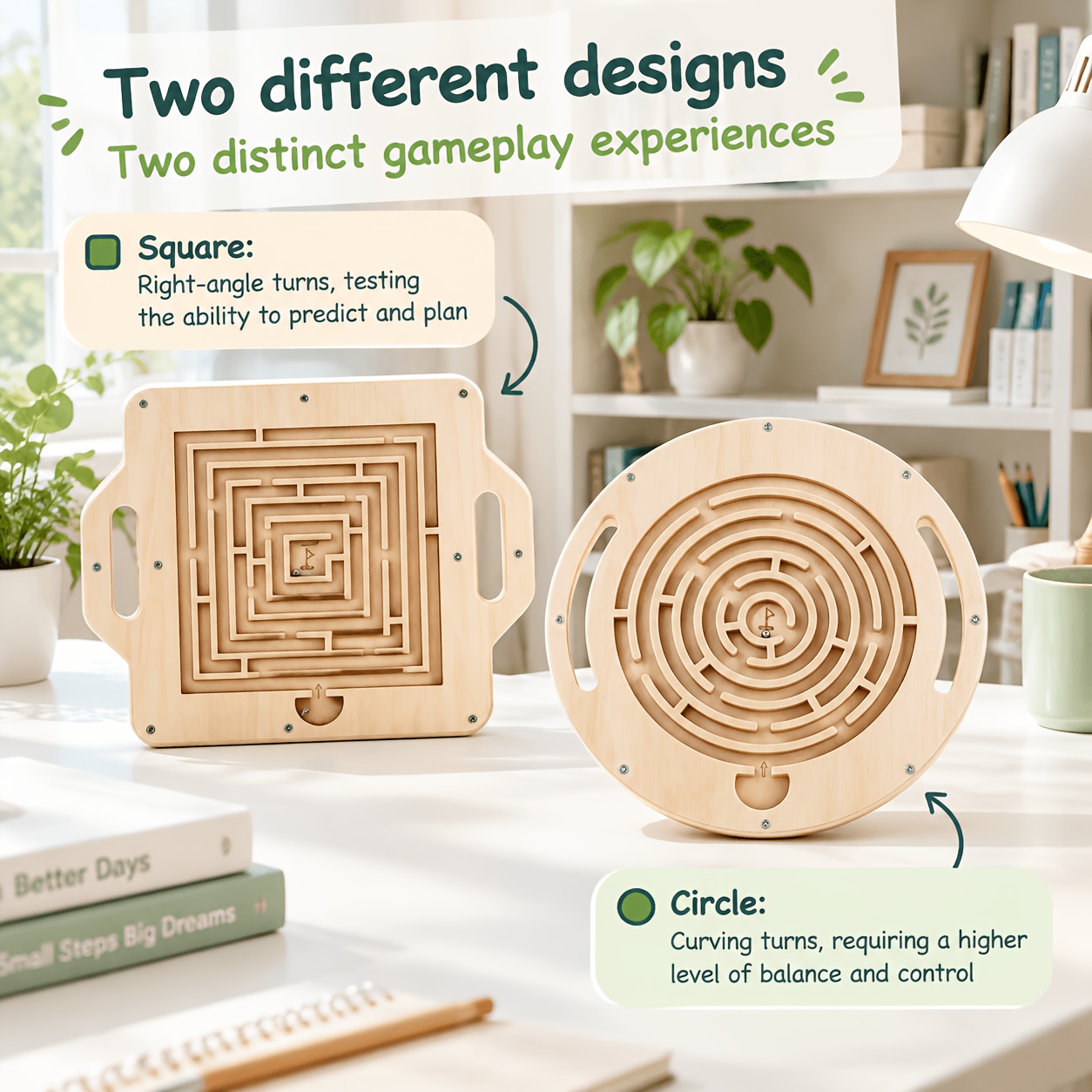 Right-Angle/Round Ring Ball Maze Toy, Logic Game