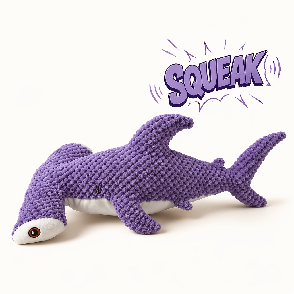 Image of Xxl Thickened Anti-bite Pet Dental Toy - Double Layer Thickened Squeaky Shark, Suitable For All Breeds (puppies And Kittens) - Chew-resistant And Wear-resistant, Long-lasting Play