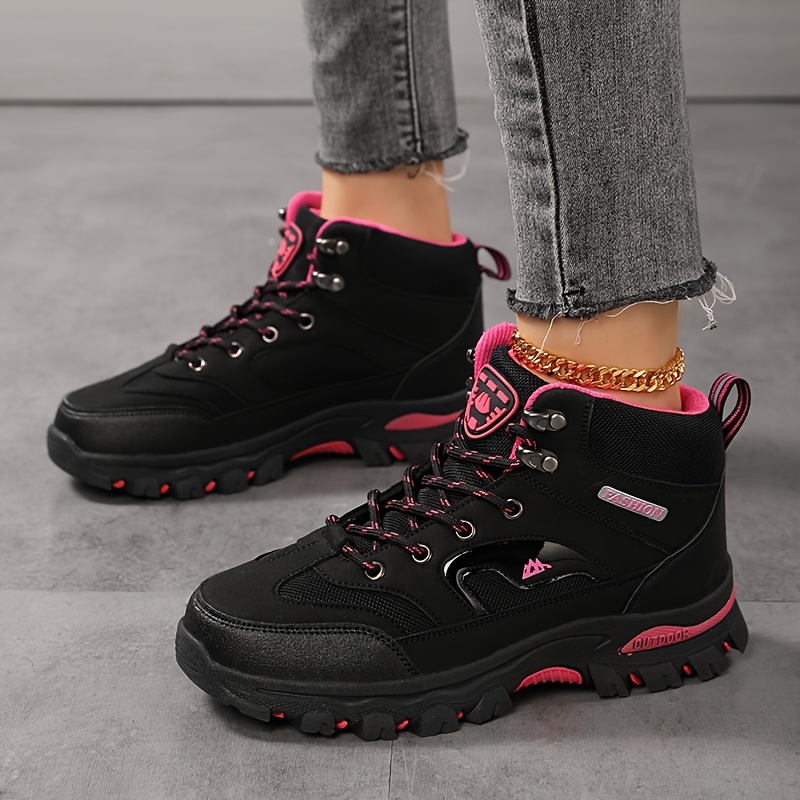 TEMU Chaussures de randonnée d'extérieur pour femme, à lacets, pour et l'hiver, chaussures d' pour camping et ville, chaussures de sport