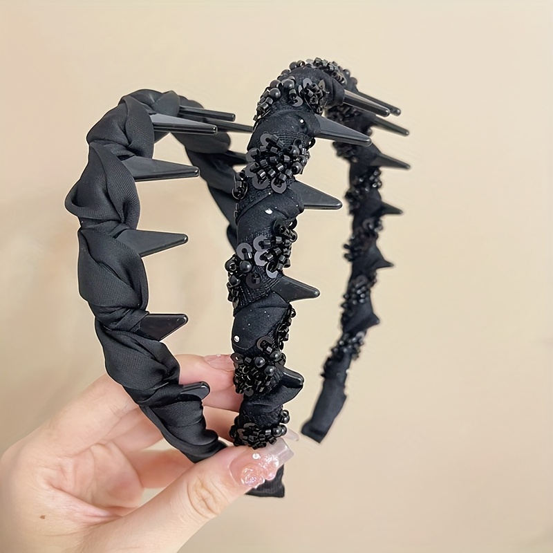 Image of Women's Fashionable And Elegant High Crown Headband, Hand-wound Fabric With Teeth, Headband
