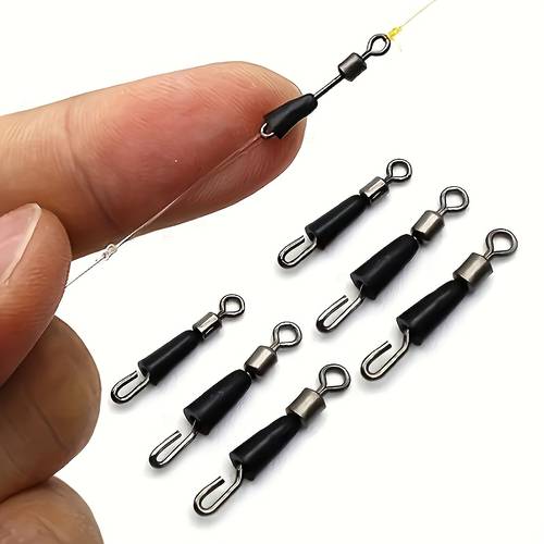 30pcs stainless steel fishing hooks with bearing swivels solid ring rolling swivels for angling ideal for valentines day thanksgiving christmas halloween fathers day gifts fishing tackle accessories