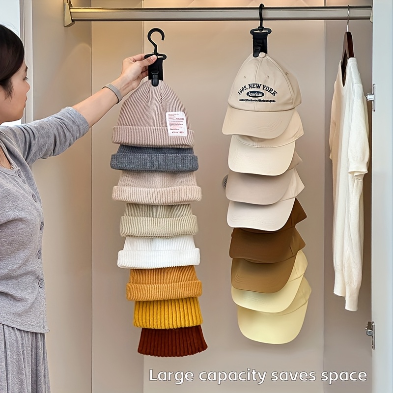 1pc Hat Storage, with 8 Clips, Can Hold 8 Baseball Caps, Available in Gray and Black, Suitable for Home and Closet Hat Storage, Ideal for Home Settings, a Perfect Tool for Hanging Hats in Wardrobes
