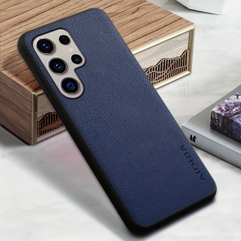 TEMU Phone Case - Stylish Vintage Faux Leather And Soft Protective Case For Galaxy S25 Edge