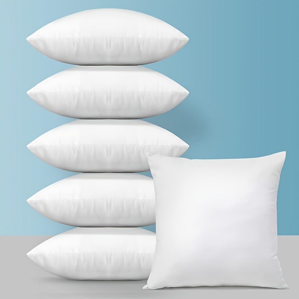 

A Set Of 6 Pillow Cores, 18*18 Inches, High-end Soft And Fluffy Cushion, White Decorative Cushion, Sofa Living Room Bedroom Decorative Cushion, High Quality, More Fluffy And Soft