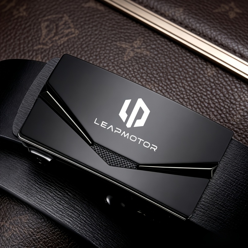 TEMU Logo Men's Belt, Automatic Design For A More Around The Waist, Easy To Adjust, Suitable For Dating Occasions And Dressing Styles. Ideal For