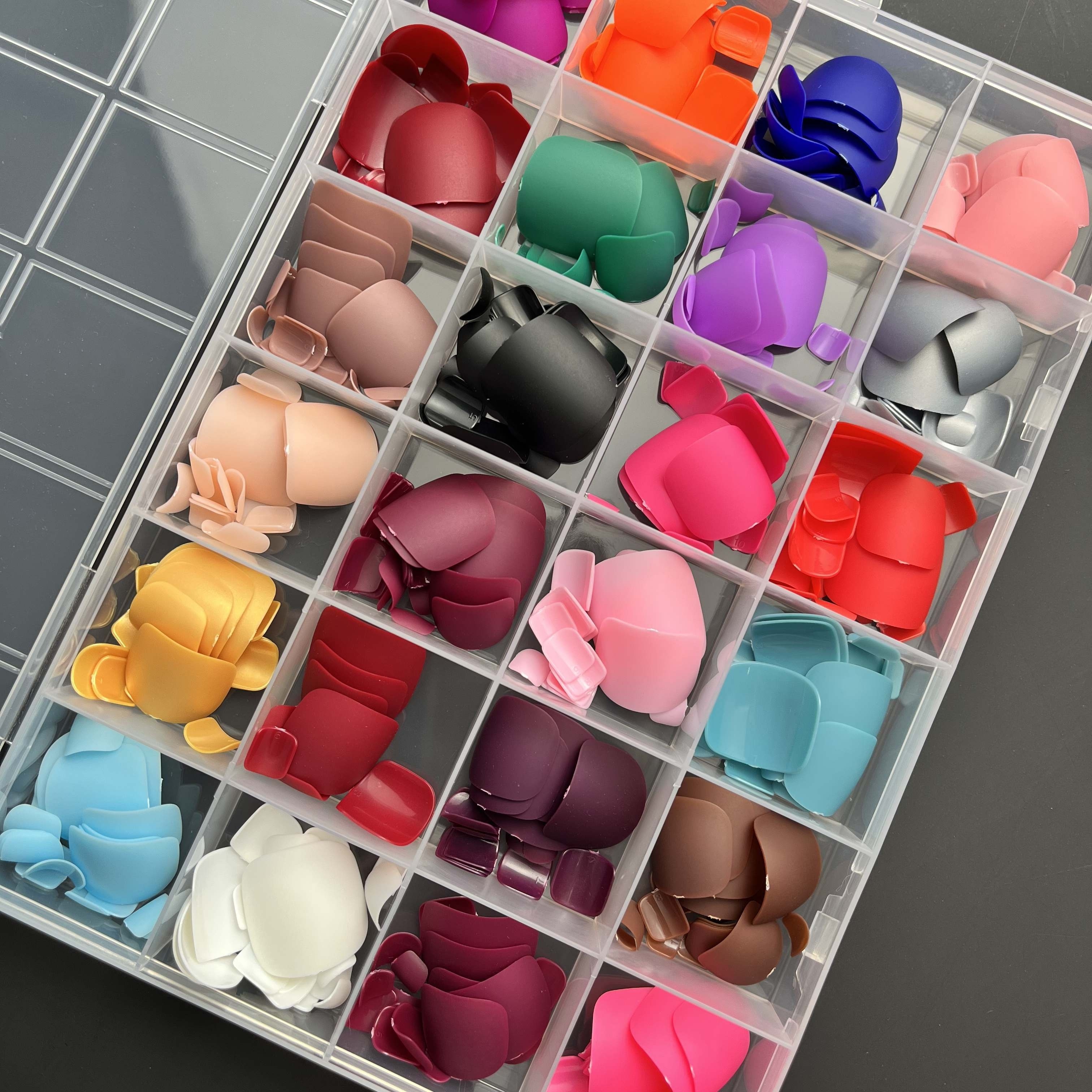 TEMU 576-piece Press On Toenails Set, 24 Colors - Matte Finish, Short Square Shape, Solid Color, Mixed Tones, Acrylic Nail Kit For Diy Salon At Home, Summer Fashion Ladies'