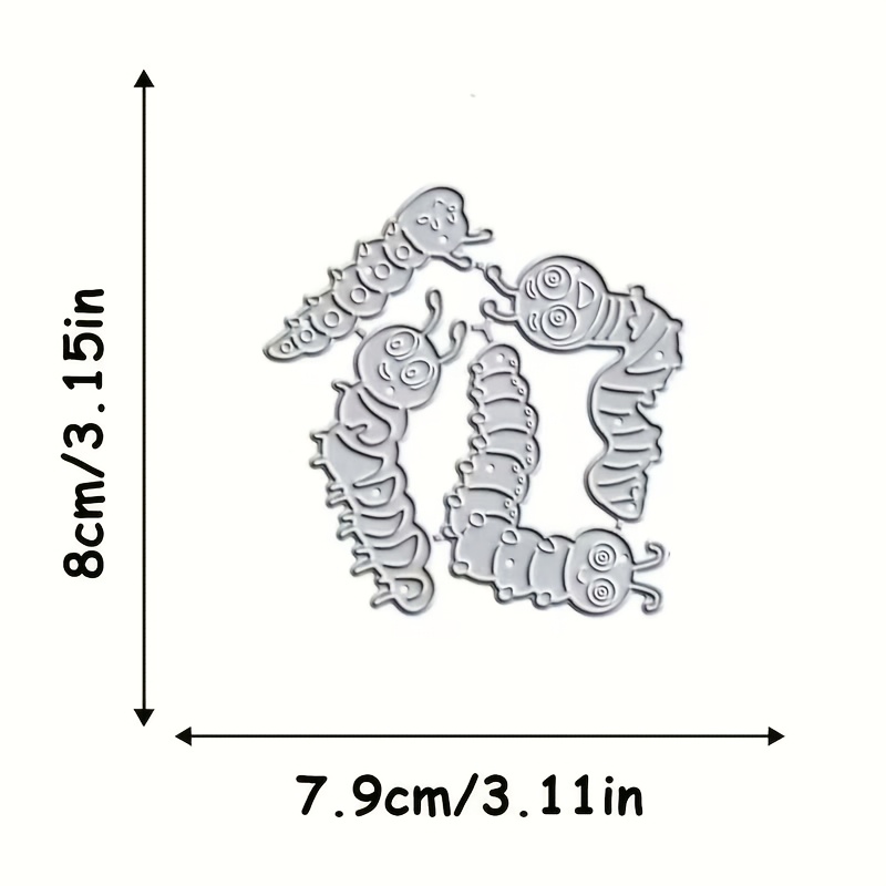 Image of 1pc A Unique Caterpillar-shaped Metal Die - A Multifunctional Crafting Tool Suitable For Scrapbooking, Photo Albums, Greeting Cards, And Home Decoration - Perfect For Holiday Greetings And