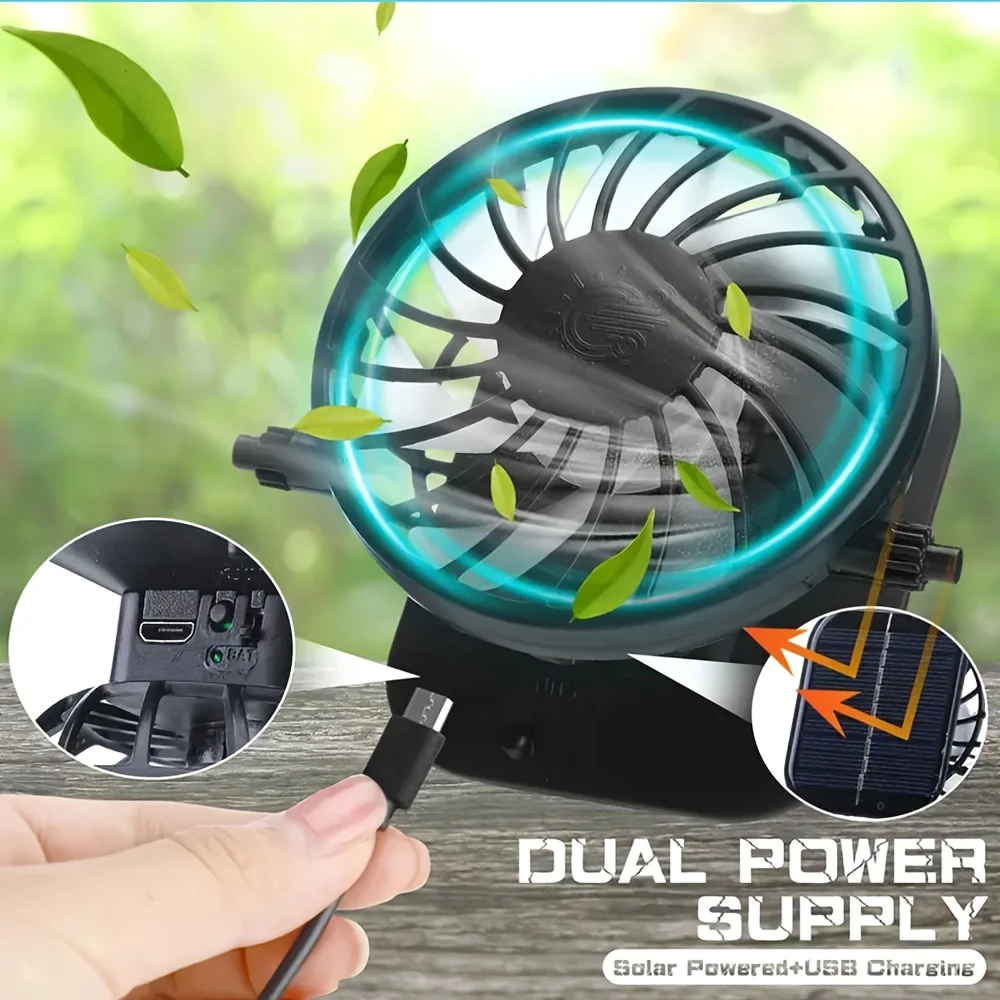 solar fan cap uv resistant outdoor wide brimmed fishermans cap with 2 180 adjustable fans upf50 usb and solar powered suitable for beach camping outdoor fishing without battery details 6