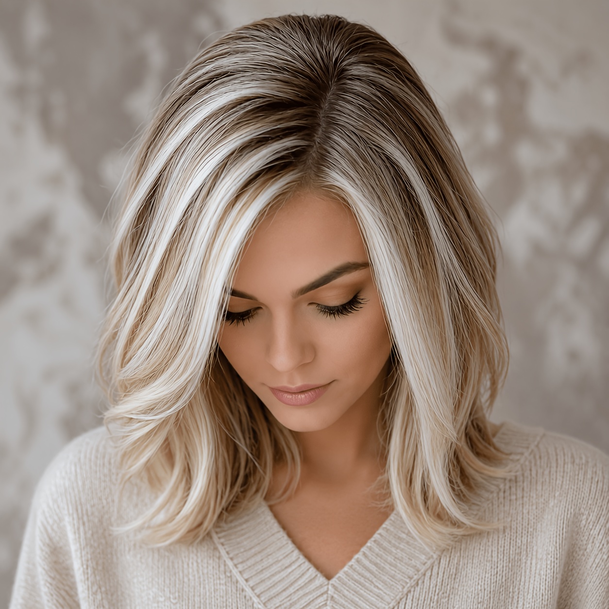 TEMU Medium-length Gradient Wig Suitable For - Hairpiece, Lightweight And Comfortable, Suitable For Daily Work, Parties, And Travel| Easy To Manage,