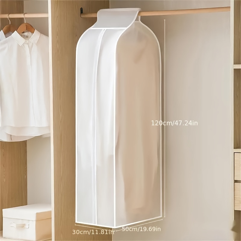 TEMU 1pc Lightweight Dust- Garment Bag - -transparent Clothes Storage For Wardrobe, Pvc