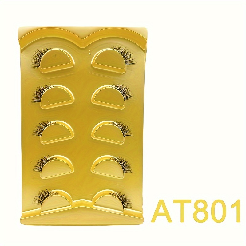 5pcs Cat & Fox Half-lash Extensions | 10-12mm C/d | Beginner-friendly, Reusable With Transparent Band | Waterproof & Sweatproof False Eyelashes, Enhancement|dramatic Eyelashes|reusable Eyelashes