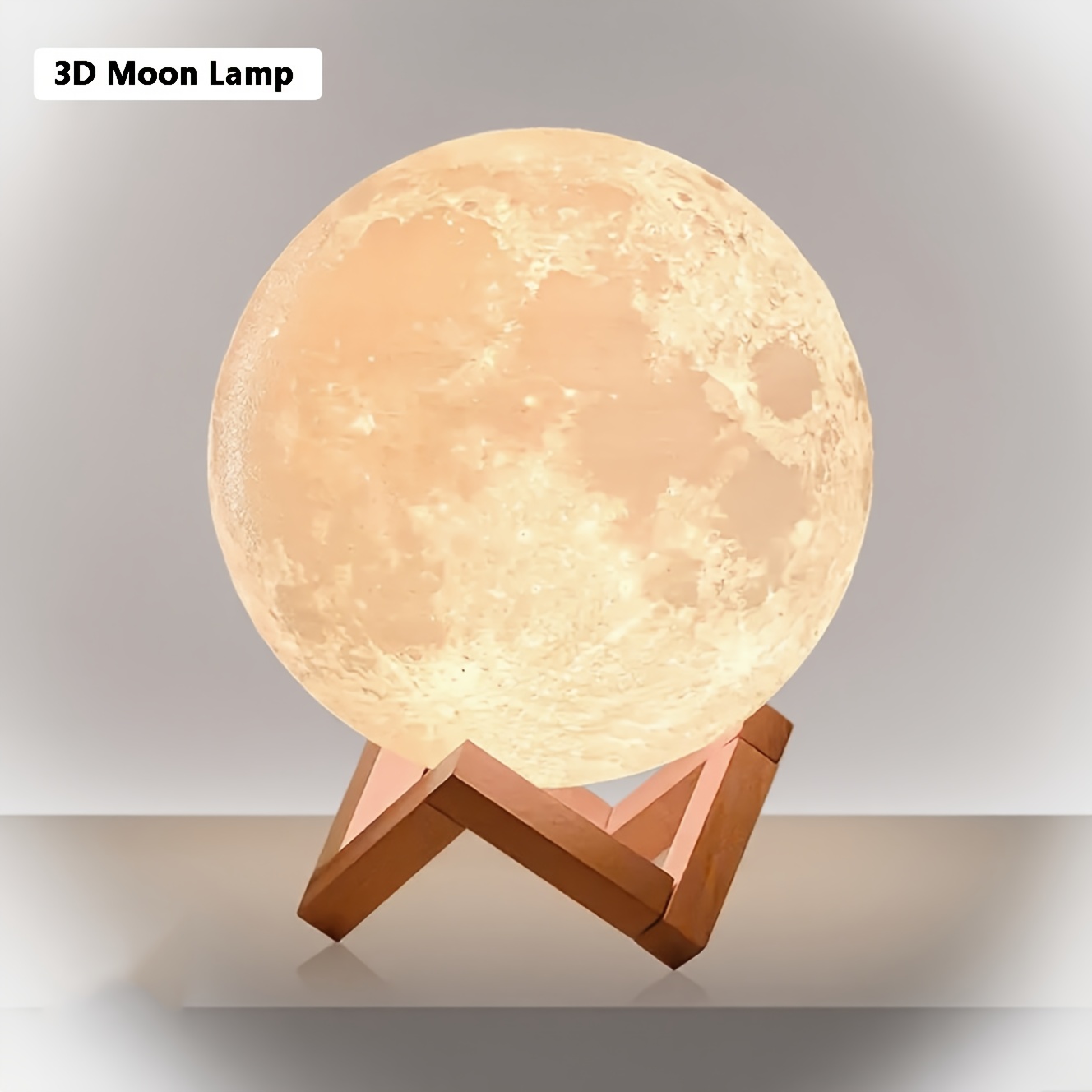 Image of Night Light, Portable Lunar Lamp In Small Size, Decorative Lamp - Perfect For Bedroom, Living Room, Study, Creative Gift For Christmas & Valentine's Day, Halloween, Holiday Gifts