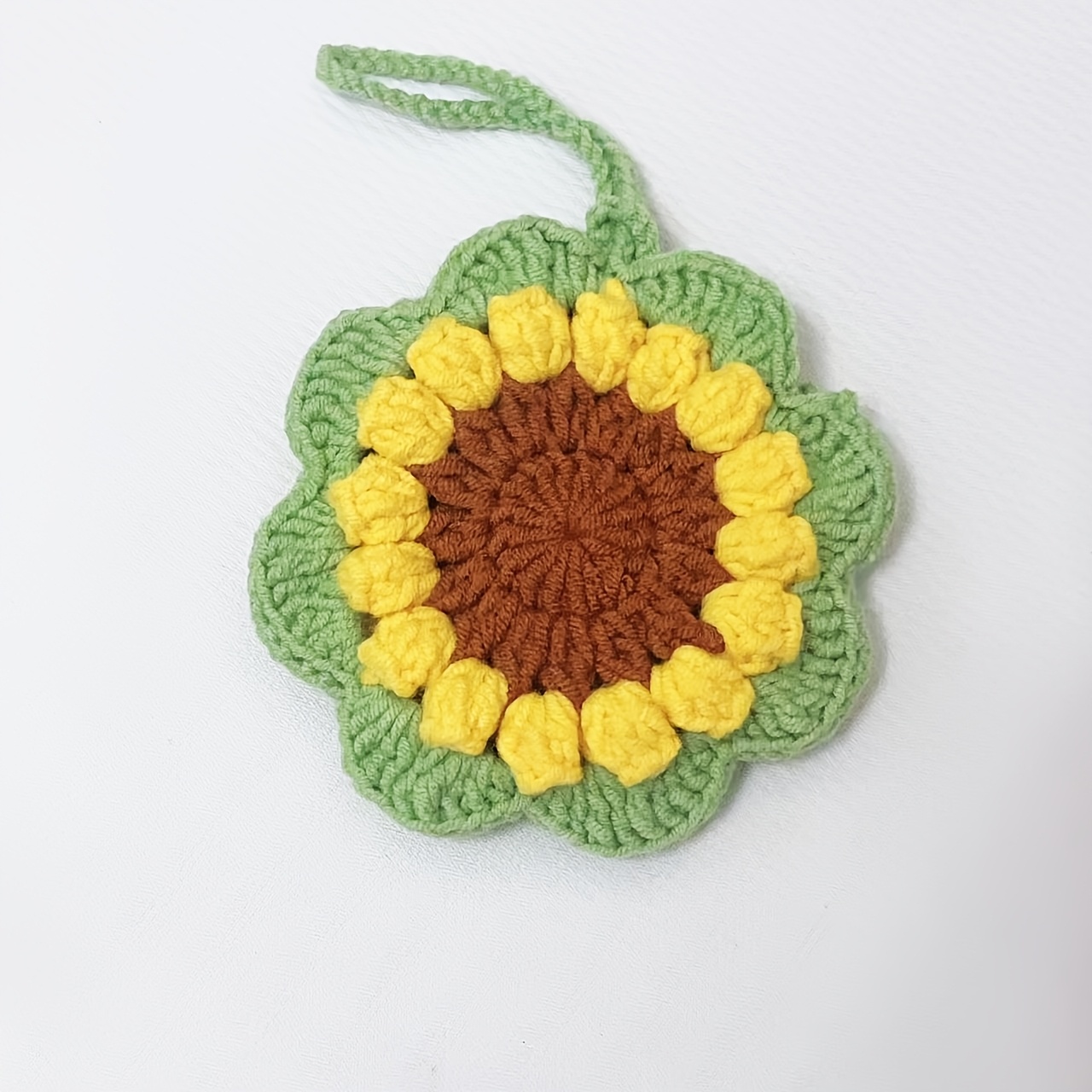 E-shop 1 Handgehäkelte Sonnenblumen-Aufbewahrungstasche, Sonnenblumen-Schlüsselanhänger, Anhänger, Maschinenwaschbare Dekorative Kopfhörertasche,