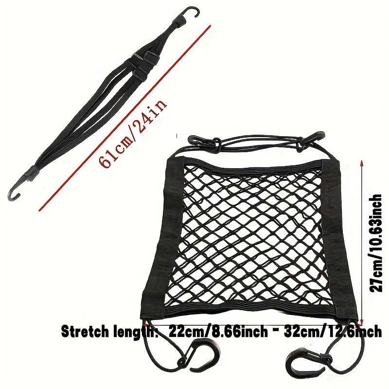 TEMU 【バイク用】高弾性・耐摩耗素材 ネットバッグ。安定フック設計でヘルメット、バックパック、パーソナルアイテムを簡単に取り付け可能。取り付けが簡単で、外れにくい。