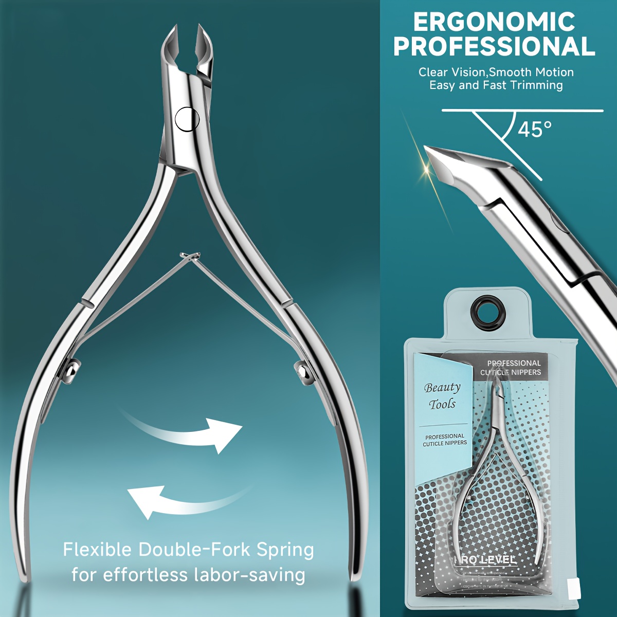 Professional Cuticle Trimmer Sharp Cuticle Nippers Multi-functional Nail Clippers Precise Trimming For Thick Nails Toe Nail Trimming Home Nail Care Tools