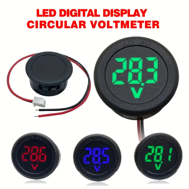 10pcs   voltímetro   - 3.8v, pantalla redonda de 3 dígitos para baterías de coche y medición de electricidad Detalles del producto 0