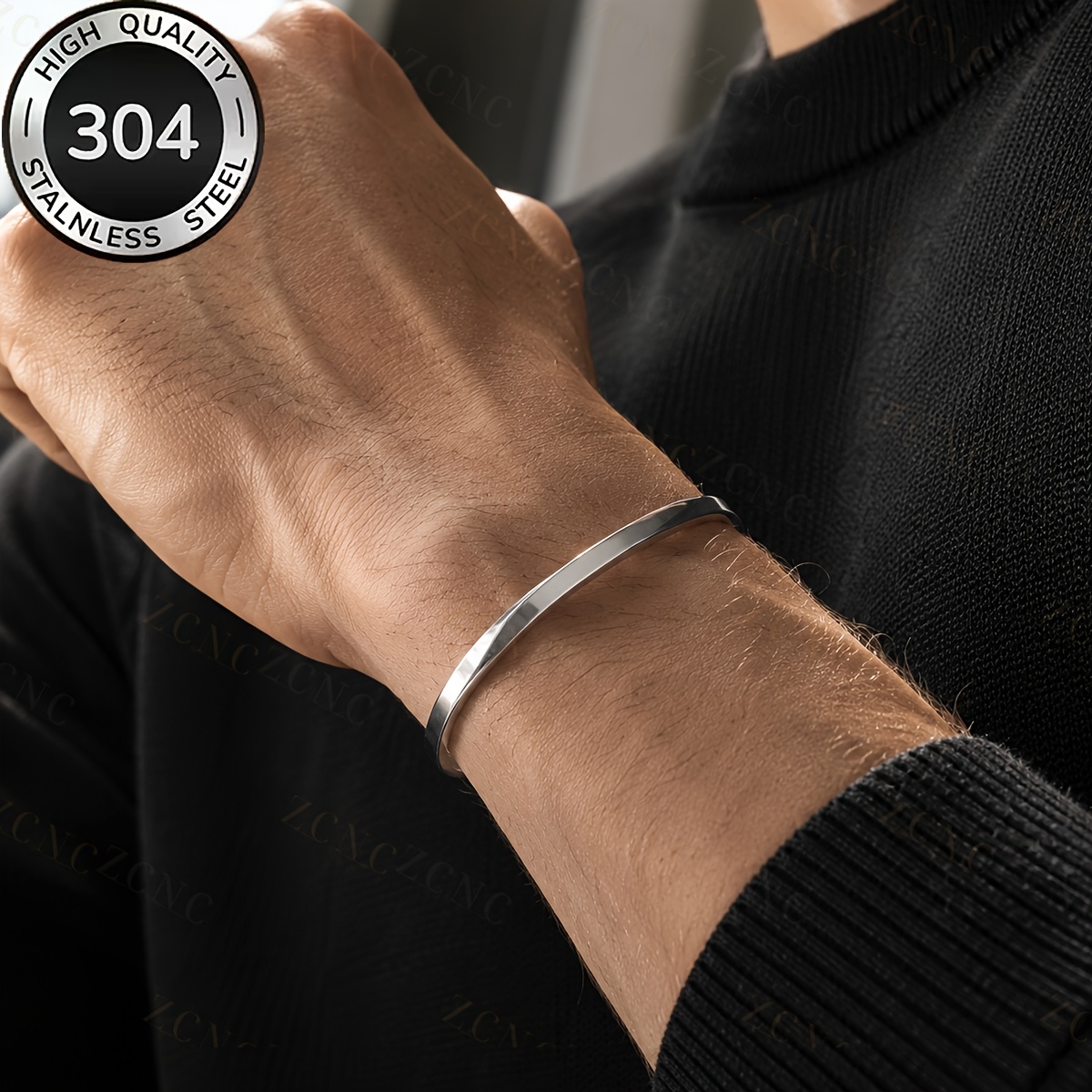 Men's Minimalist Stainless Steel Cufflink Bracelet