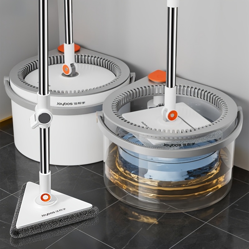 Spin Mop Bucket Round With , Mop, Water - (round/square/triangle) + 6 Pads, Self-wringing, 360° Deep Cleaning, Ideal For Hardwood & Laminate Floors