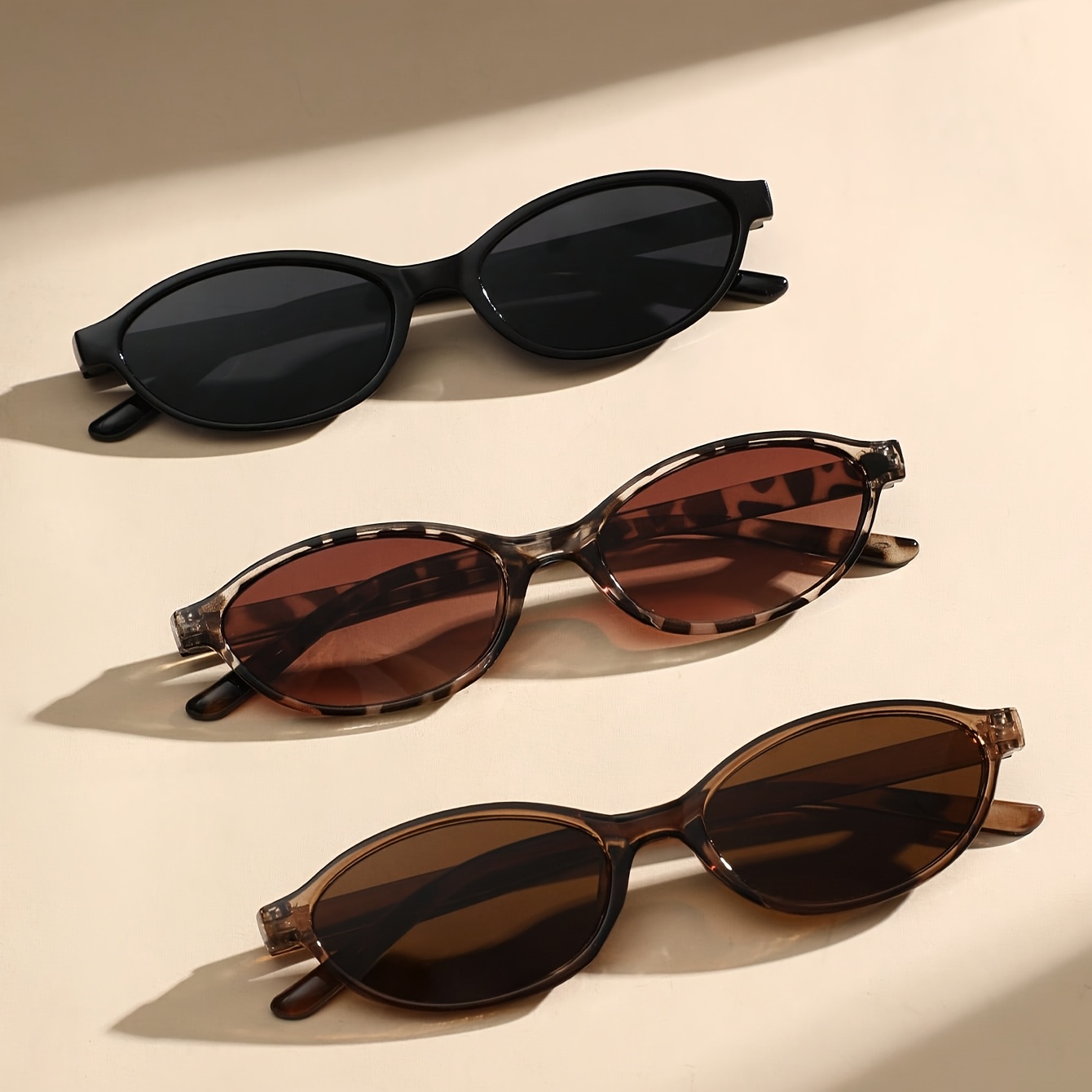 Image of 3pcs Women/men Geometric With 400 Retro Classic Protection Fashion Glasses Suitable For Daily Life, Gift For , Parties, Beach, Camping, Hiking