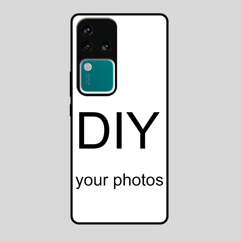 TEMU Customized Pattern Photo Phone Case For Vivo V30 Pro/v40/v29/v27/v25, Plexiglass High-definition , Black Frosted Protection, Suitable For