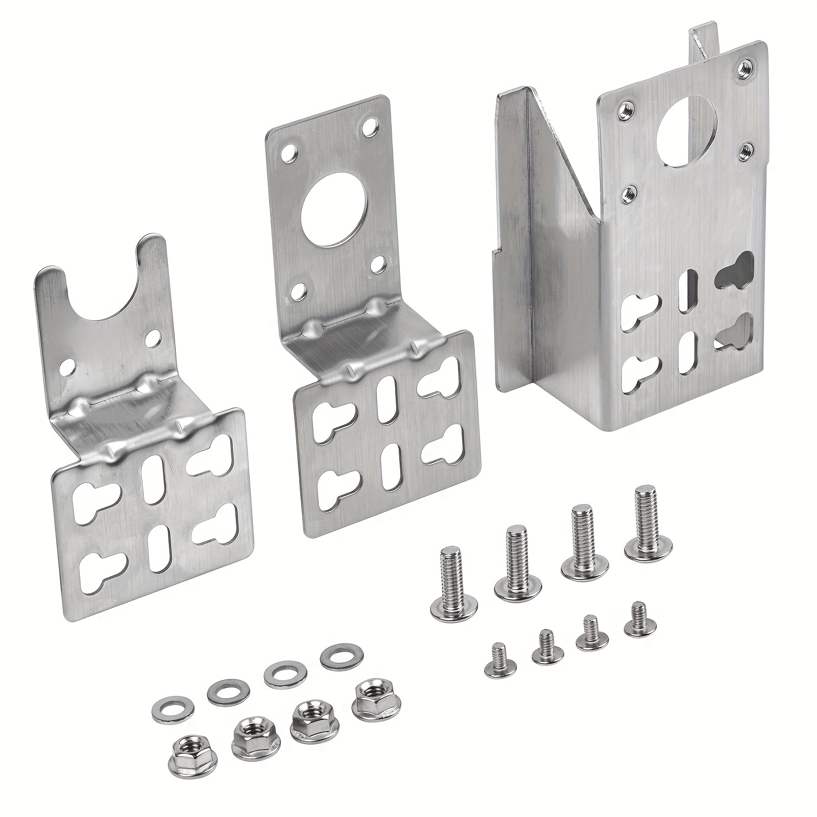 

-x Stainless Steel Universal Motor Support Bracket Kit, 3-piece Set - Non-food Contact Motor Mount & Bushing Hardware Included