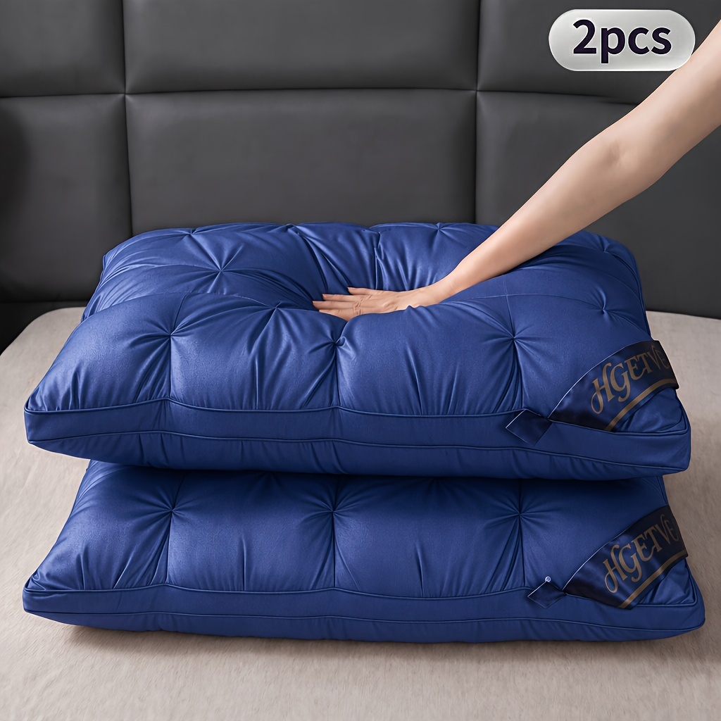 TEMU 2pcs Hotel Quality Deep Sleep Pillow, Soft Hypoallergenic Pillow Cover, High Fluffy Pillow Inner, The The Cervical Spine, , Sleep-aid Pillow,