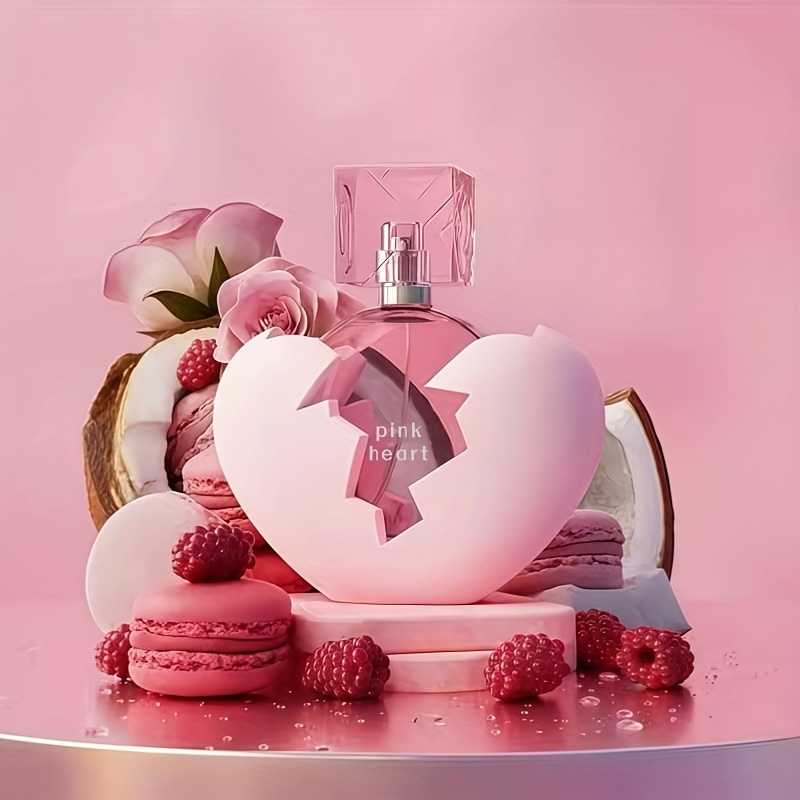 Women's Perfume Long-Lasting Floral fruity scent with Heart-Shaped  Bottle, Pink Perfume for Women, Ideal Gift for Birthdays, Anniversaries,