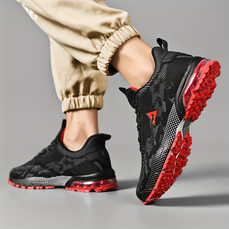 plus size men's trendy woven knit breathable running shoes Temu