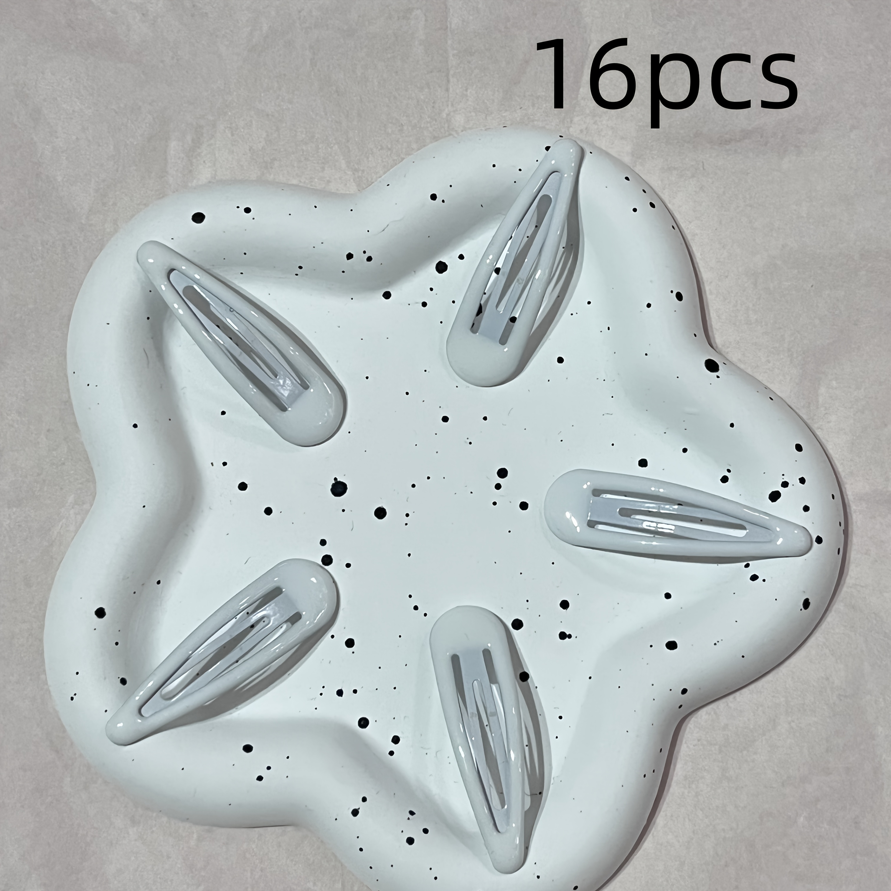 16pcs Of White Minimalist Hair Clips With A , Non-slip Bb Clips, Suitable For Trimming Bangs And Flyaways