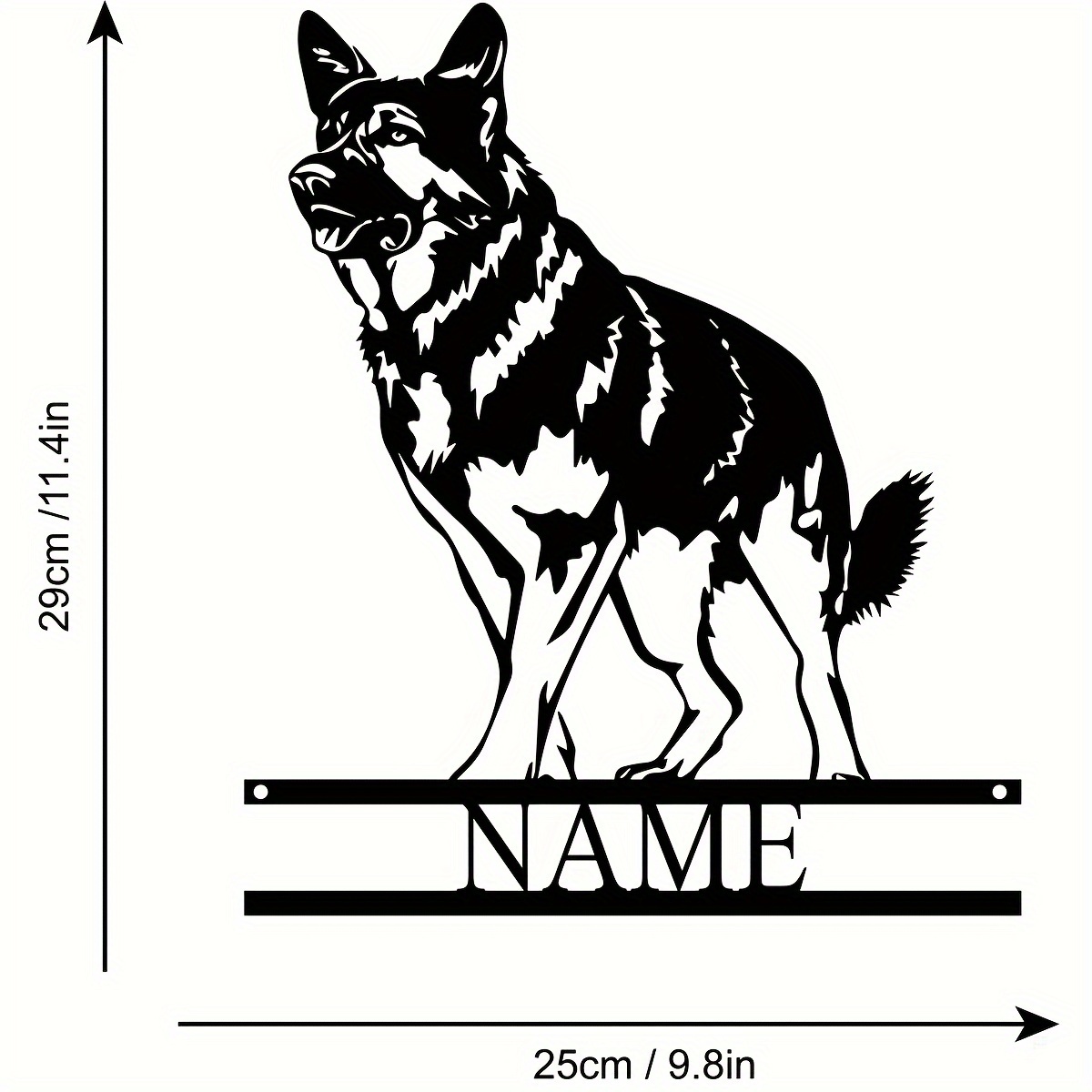 Custom German Shepherd Metal Wall Art - Personalized Dog Lover Name Sign for Home Decor, Perfect Gift Idea