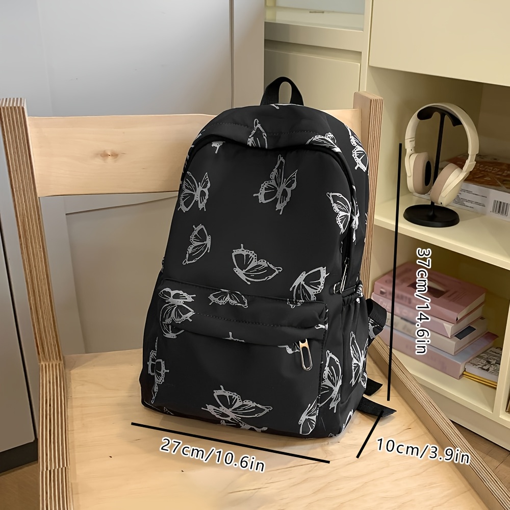TEMU Korean-style Print Women's Backpack, Fashionable And Versatile, Large Capacity For School Books And Daily Commuting.