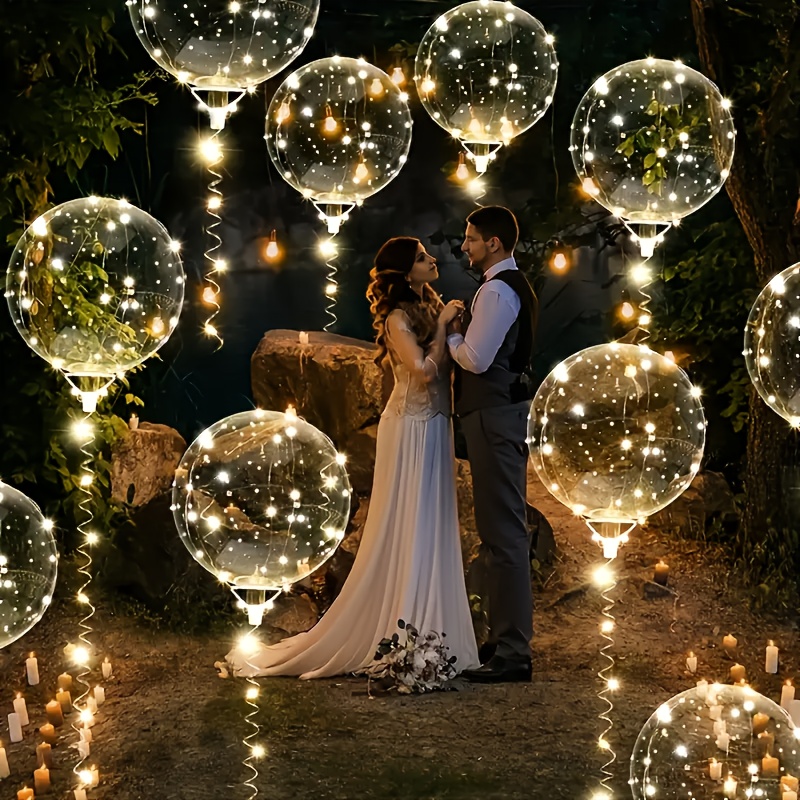 Lot De 10 Ballons LED Lumineux Bobo Pour Fête - Multicolore - Anniversaire Noël Mariage