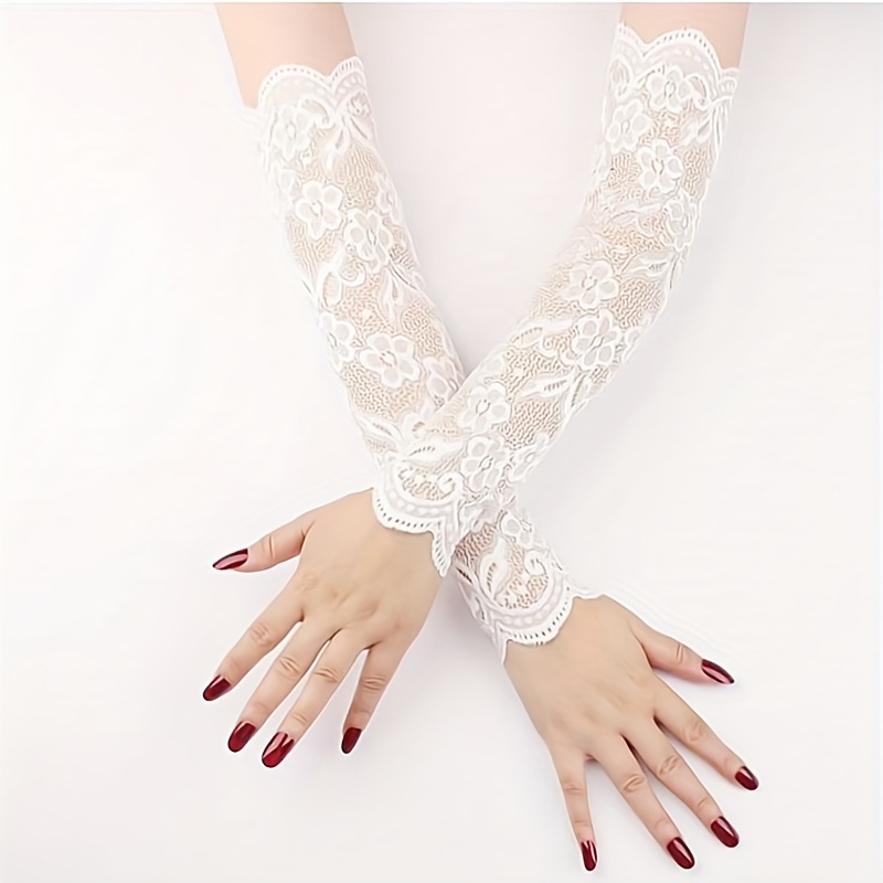 1 Pair Women's Elegant Lace Long-Sleeve Arm Warmers
