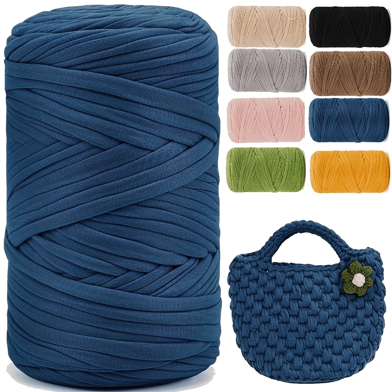 TEMU Fil à tricoter épais 1 - Fibre de bricolage robuste pour tricot, tissage, sacs, tapis, tapis de sol - Texture grossière en plusieurs couleurs