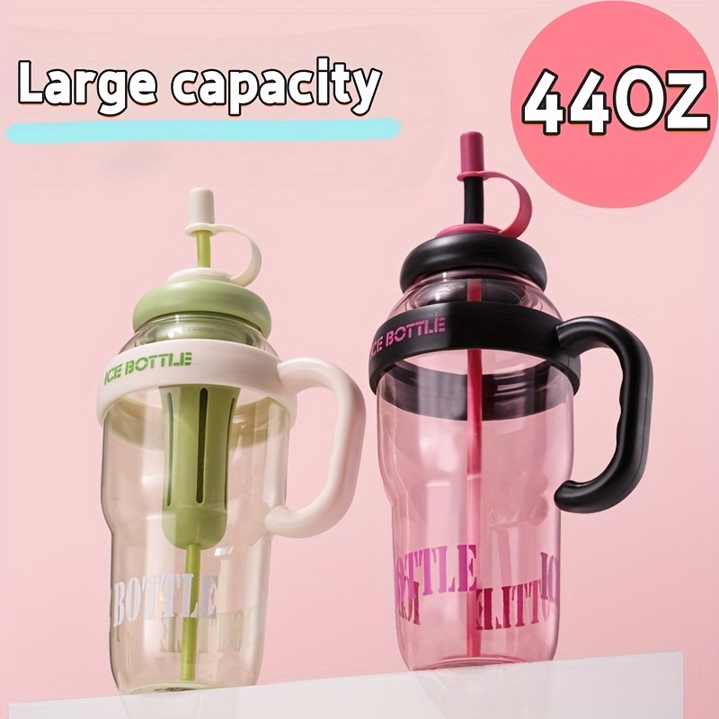 TEMU 44 Oz Infuser Water Bottle With Handle - Leakproof Plastic Cup, Straw & Removable For Strawberries, Lemon & Mint - Ideal For Hydration, Make Your Own, Infuser Bottle With Removable Fruit Basket