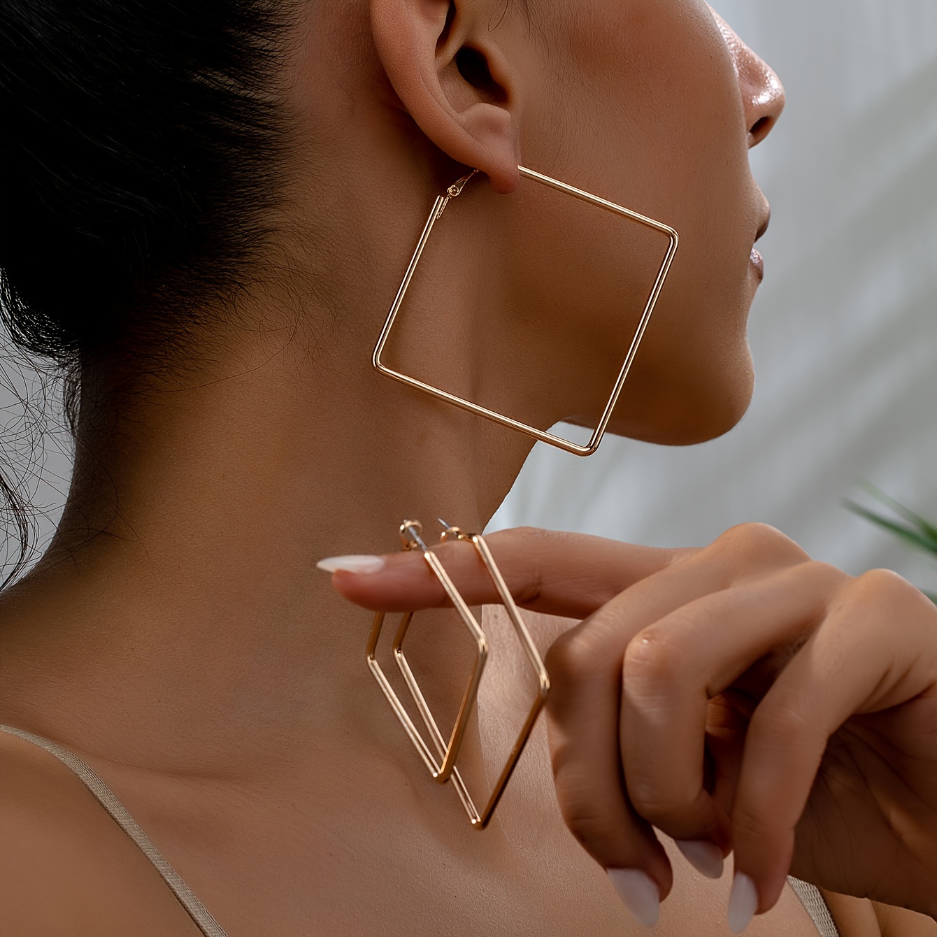 

6-piece Set Simple Geometric Square Hoop Earrings, Plated, Iron Construction With Stainless Steel Ear Needle, No Gemstone, Versatile Daily Wear Jewelry For Women