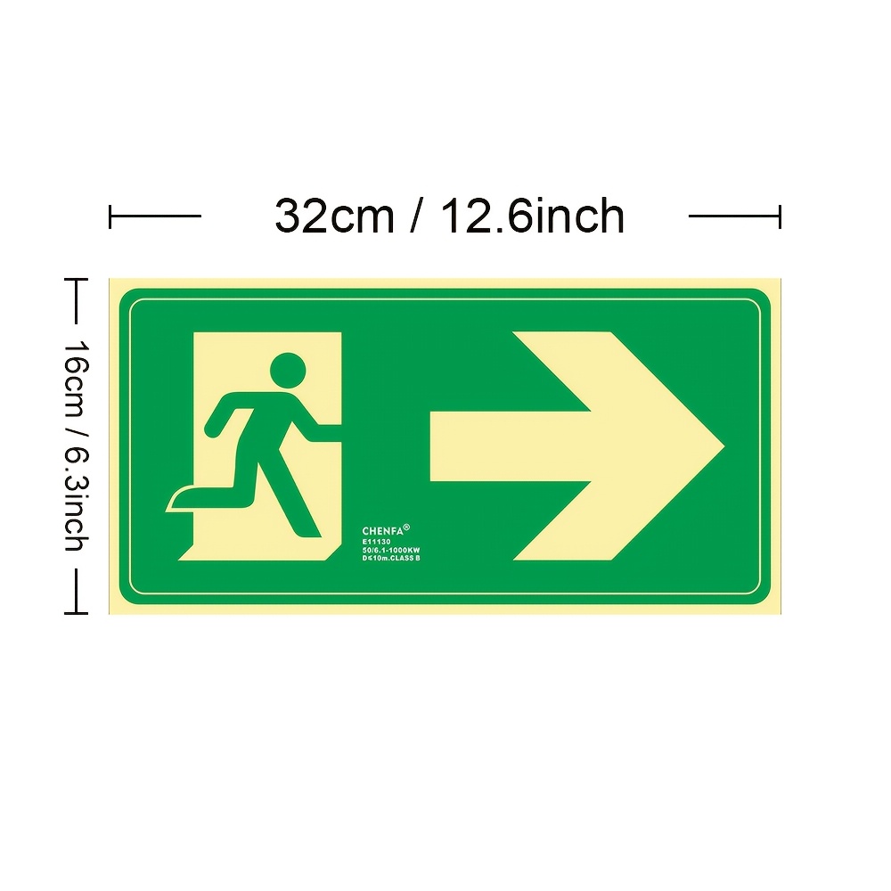 Image of 1pc -the-dark Sign, Photoluminescent Fire Safety Sign Escape Sign For Routes