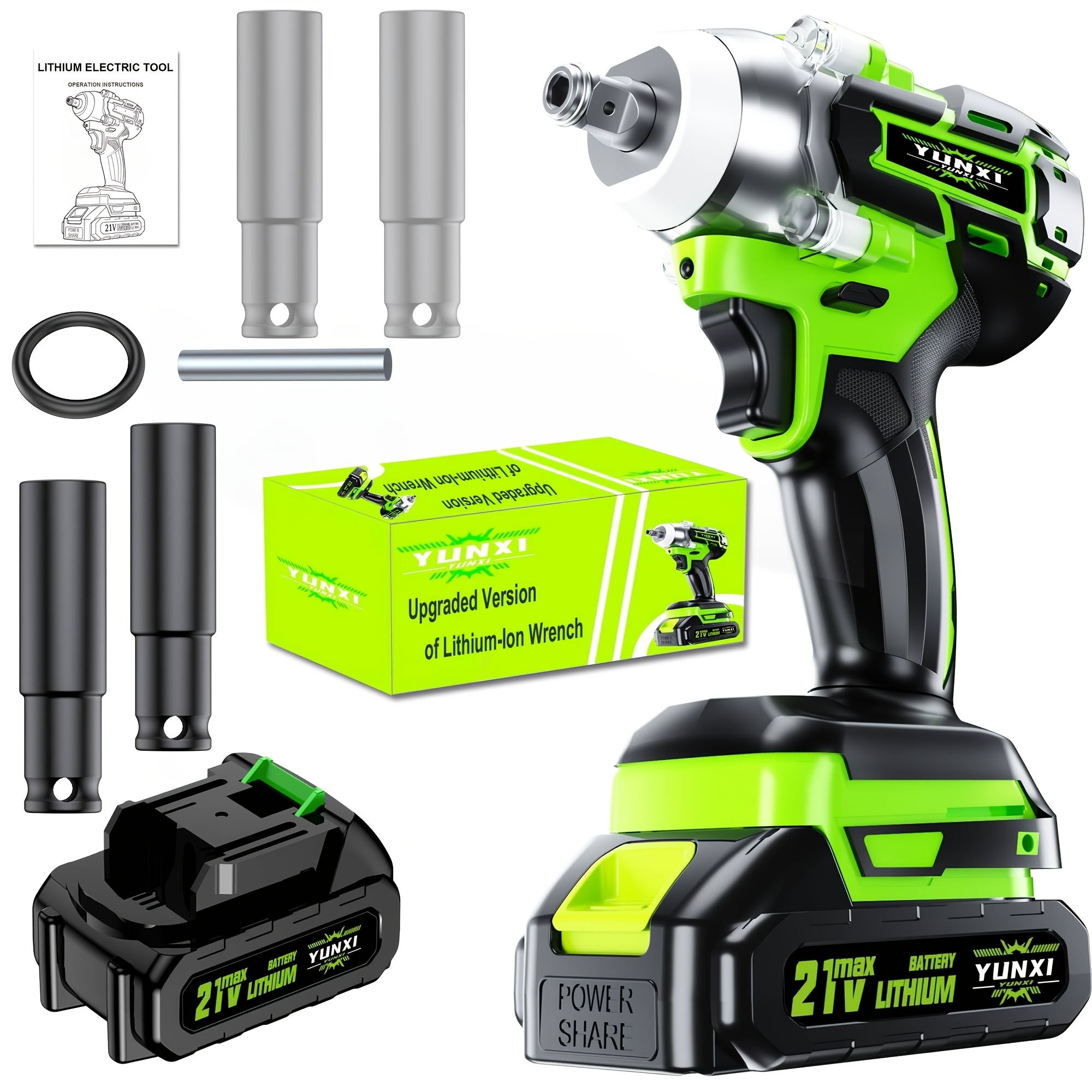 TEMU 21v Wireless Impact Wrench, Electric Impact Gun, Drill Kit, Quick Charger, Tool Kit And Accessories, Vehicle Maintenance, Home Decoration, ,