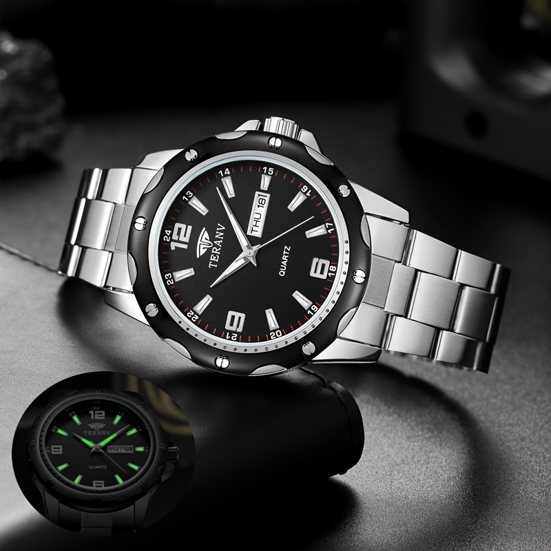 Reloj de Cuarzo para Hombres con Pulsera de Acero Inoxidable Elegante - Imagen 2