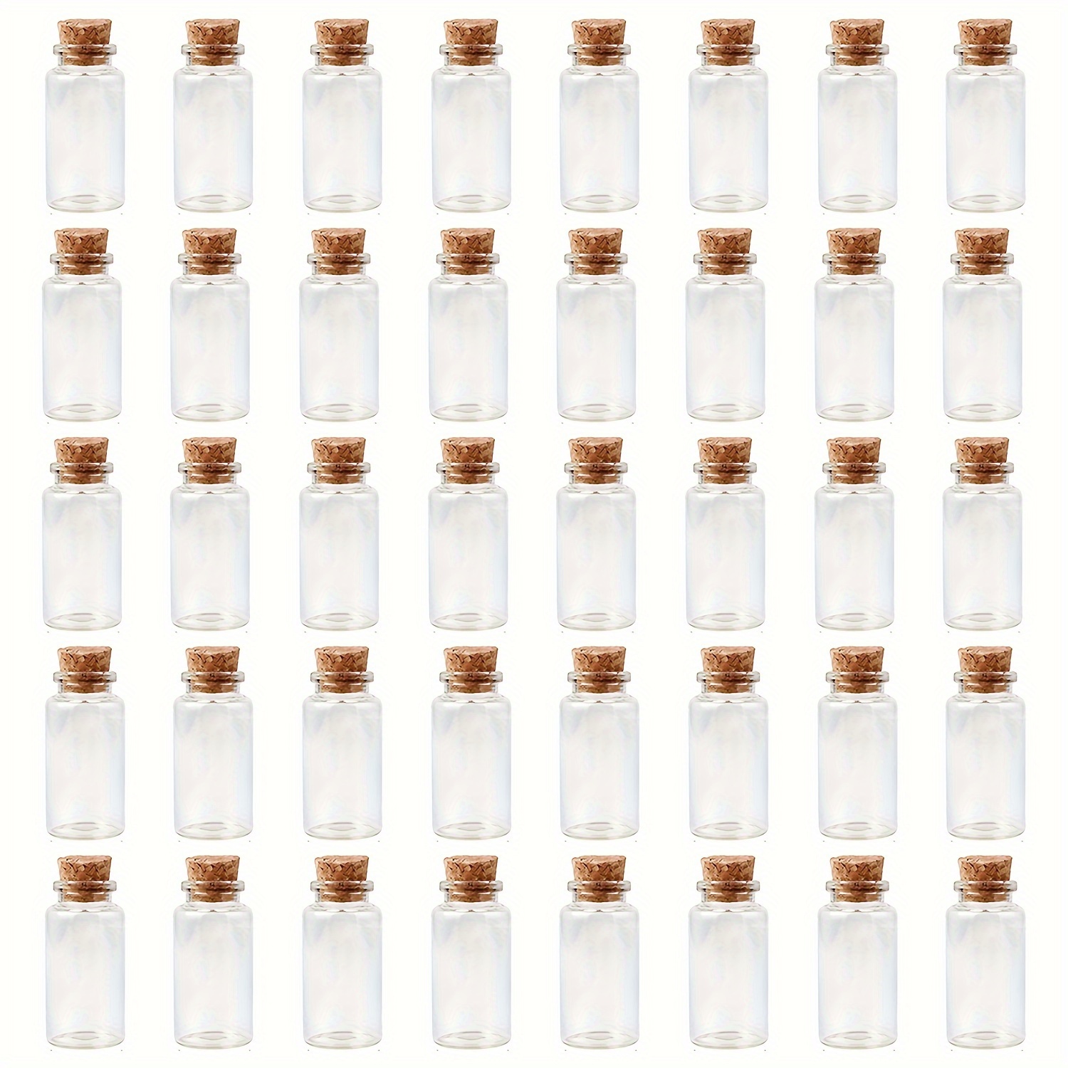 

40pcs Mini 5ml Glass Bottles With Cork Stoppers - Classic Round Diy Vials For Wedding Favors, Party Decor & Craft Projects, Decorative Bottles