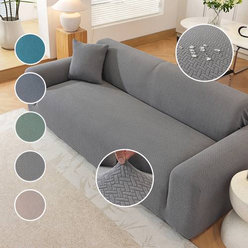 high cover sofa slipcover with pillowcase stretch sofa cover for living room cat scratch resistant and removable washable straight row sofa cover with widened elastic binding and ties suitable for living room