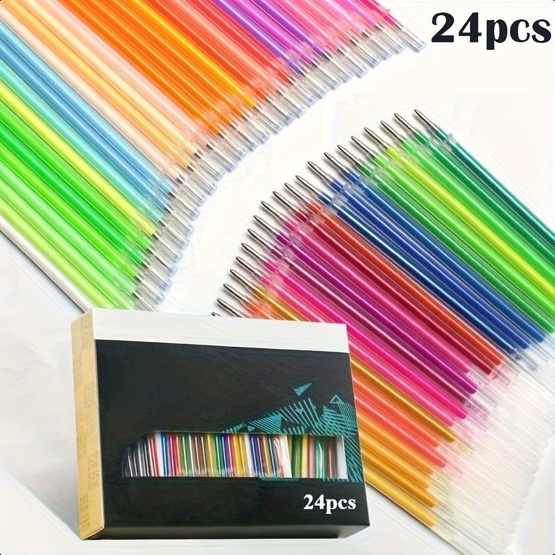 TEMU 48pcs Flash Gel Pen Refill - Ink Replacement Cartridge, Suitable For Art, Handicrafts And Writing - Gel Ink Pen Refill Set, Writing Tool Size