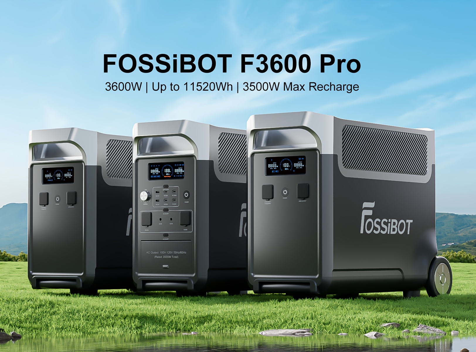 f3600 pro 3840wh portable power station + 1 x 420w collapsible solar panel 3600w solar generator and li-iron phosphate batteries 1.8h fast charge, 5x120v ac outlet for home, camping, emergency   storage. Product details 0