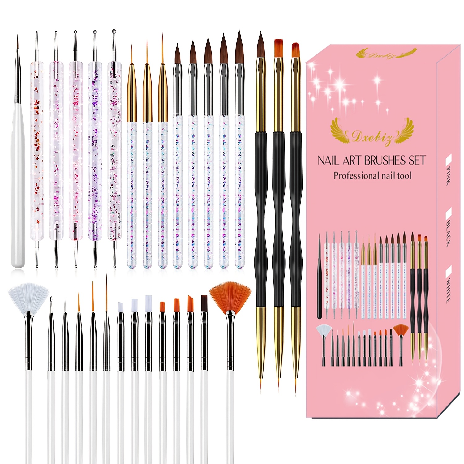 

31pcs Art Set, Formaldehyde-free, Double-ended , Drawing Pens, Dotting , - Manicure & Pedicure Kit