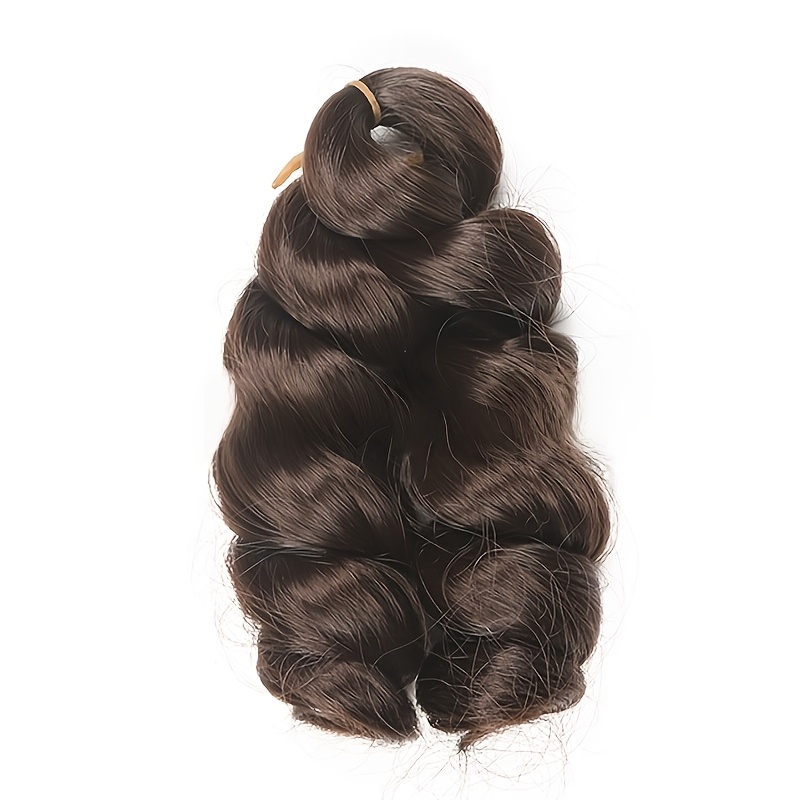 TEMU 1pc 10 Inch Dimensional Curly Loose Wave Crochet Braids - Ladies' Multifunctional Synthetic Hair Extension, Featuring Fluffy Curly And Deep Wave