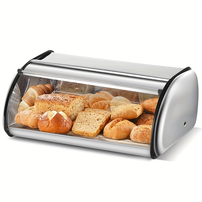 TEMU Large Capacity Bread Storage Container, Suitable For Bread, Pastries, Donuts, - Reusable, Easy To Clean Rectangular Design