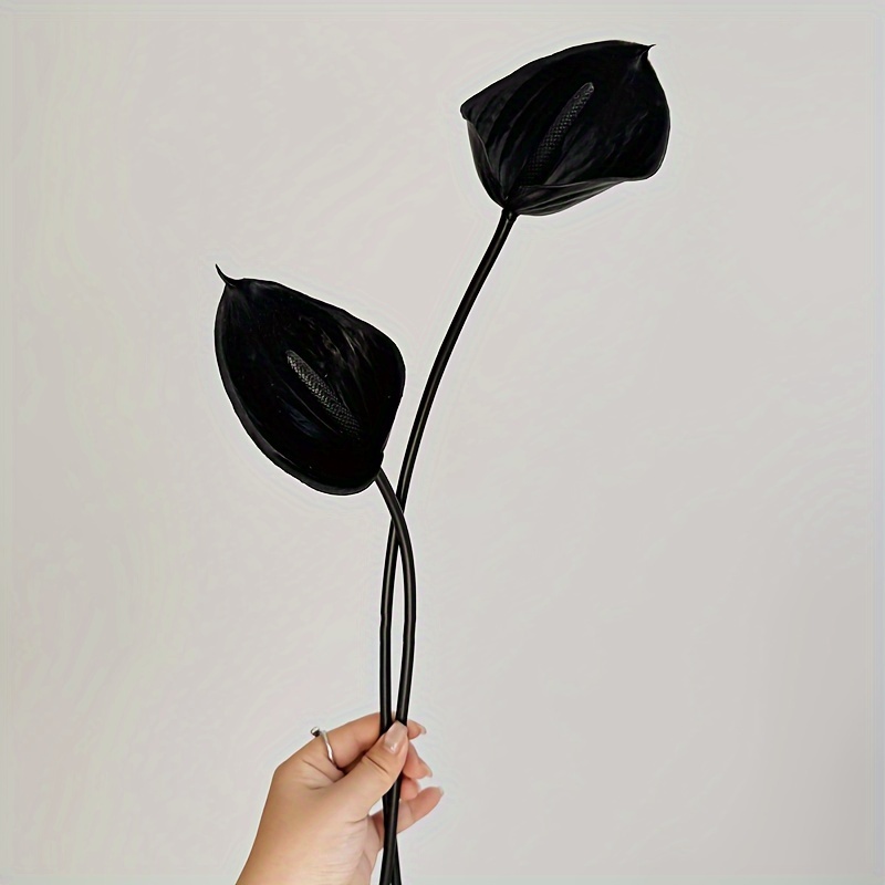 Elegant Black Artificial Plant Stem For Home Decor, Plastic Tabletop Faux Flower Arrangement, , Easter Decoration, Living Room Display