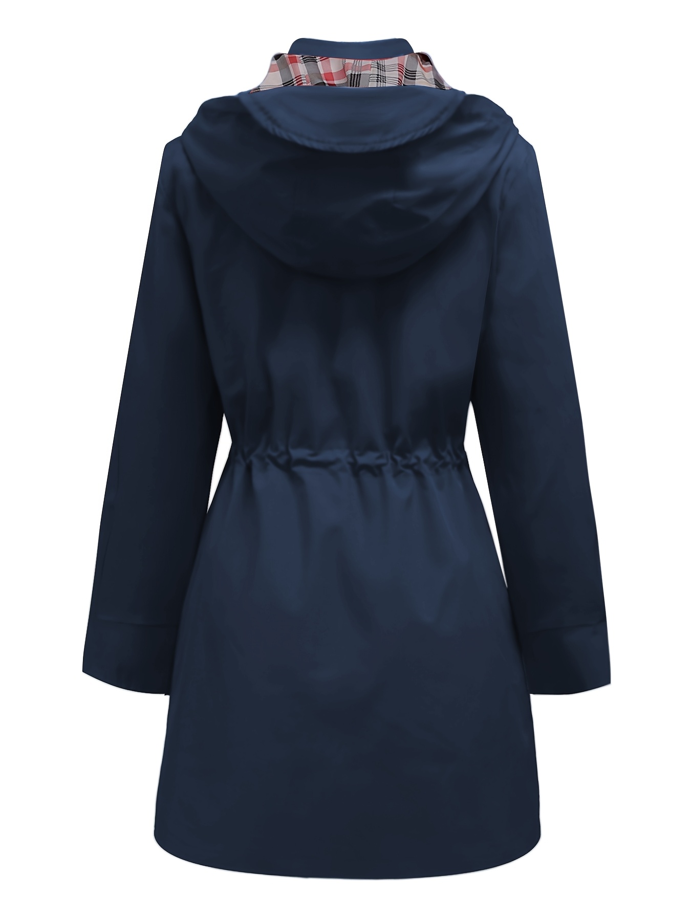 womens long sleeve hooded drawstring waist pockets zipper jacket womens outdoor wear clothing