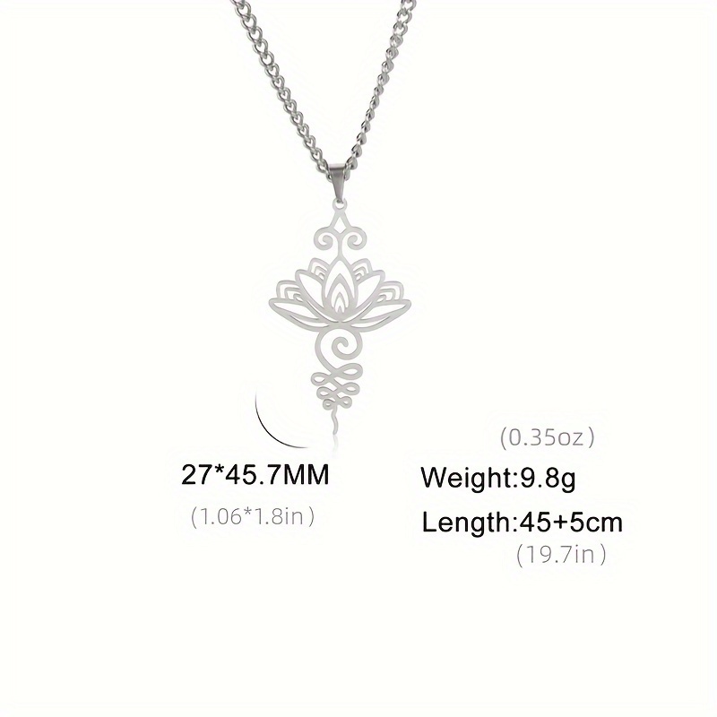 1pc Men's Lotus 304 304 Stainless Steel Necklace Unisex Yoga Lotus Versatile Necklace Amulet Gift